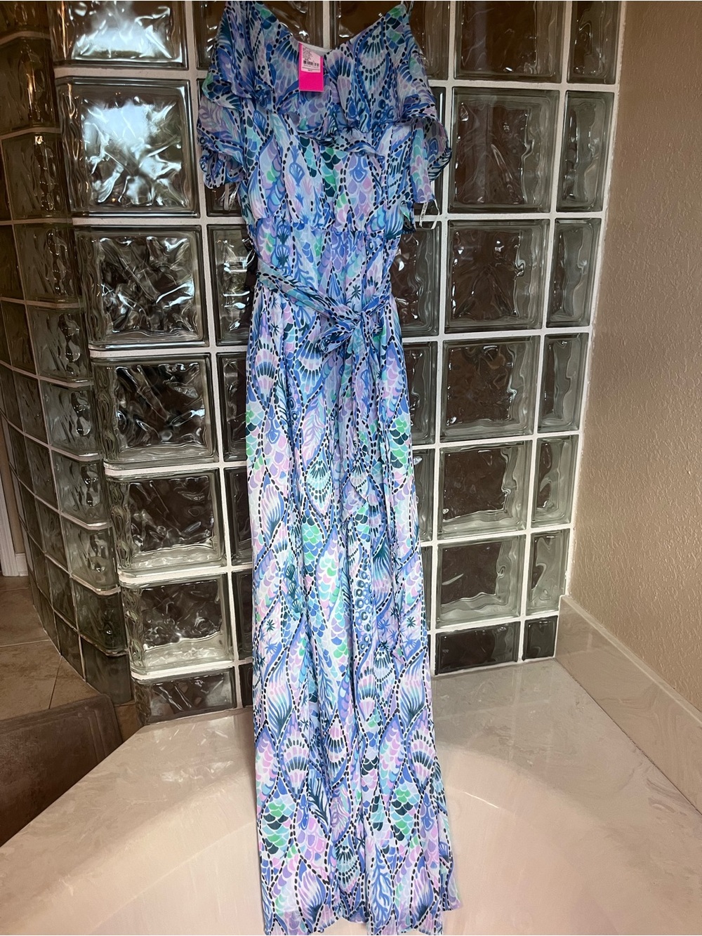 Lilly Pulitzer Blue, Purple and Green Maxi Dress